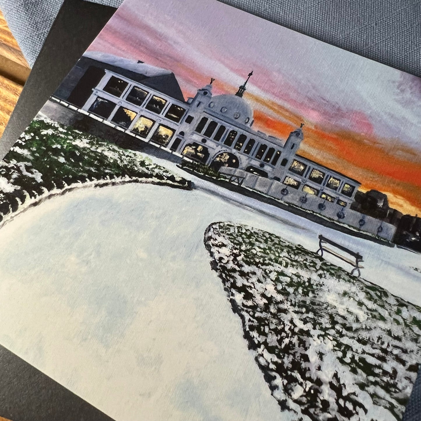 A Wintry Evening at Spanish City Christmas card