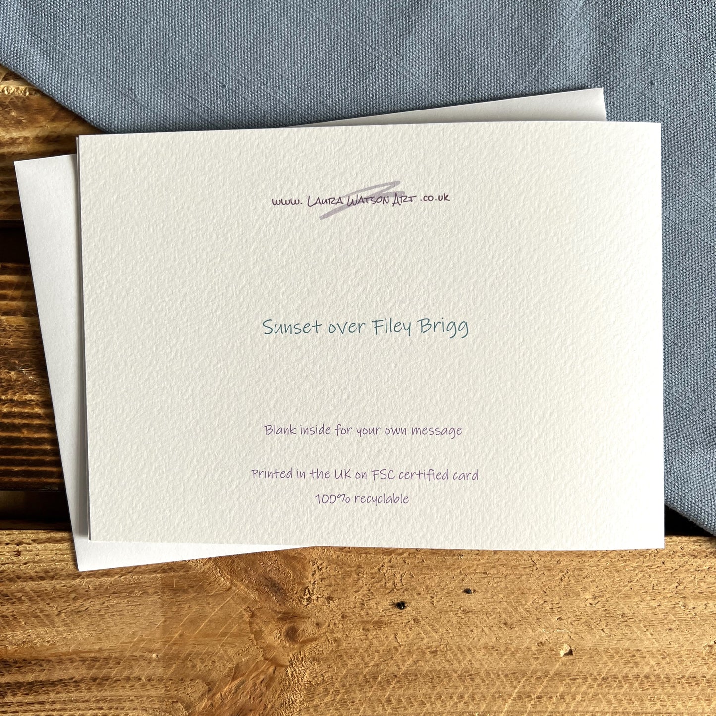 Sunset over Filey Brigg greetings card