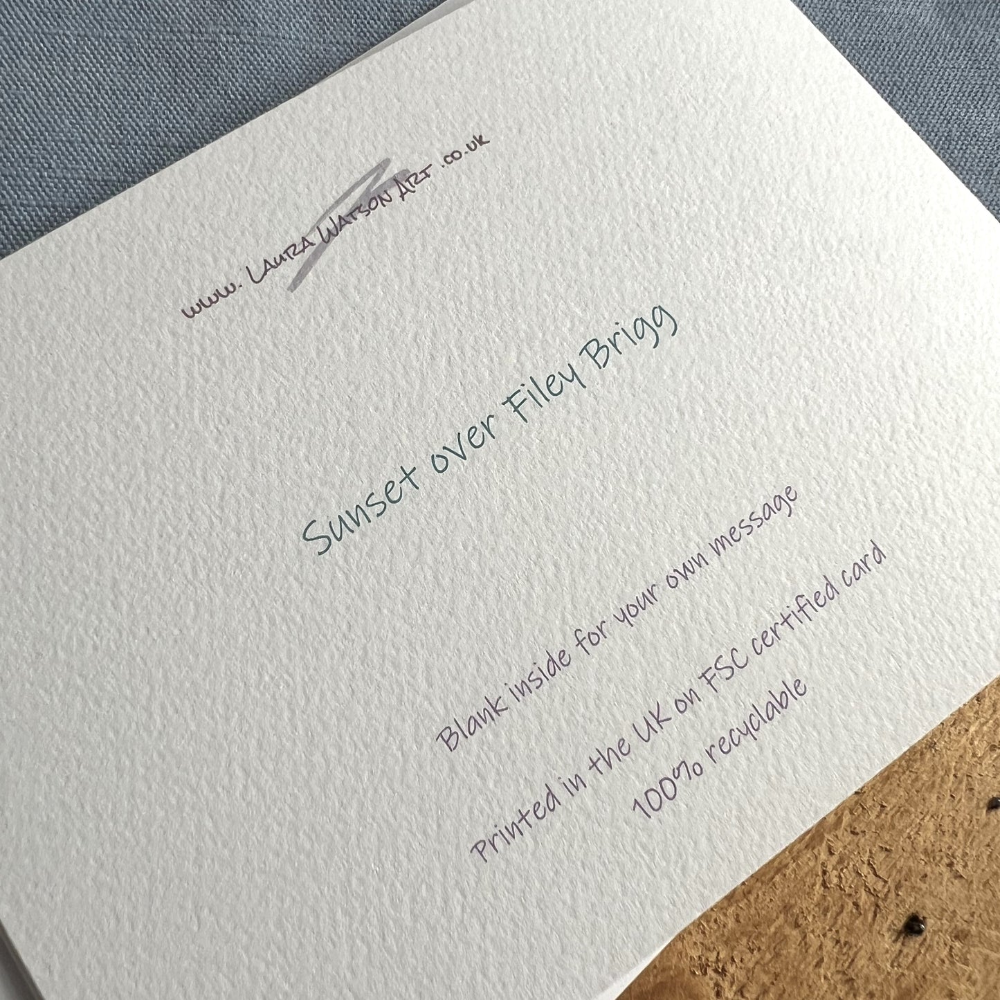 Sunset over Filey Brigg greetings card