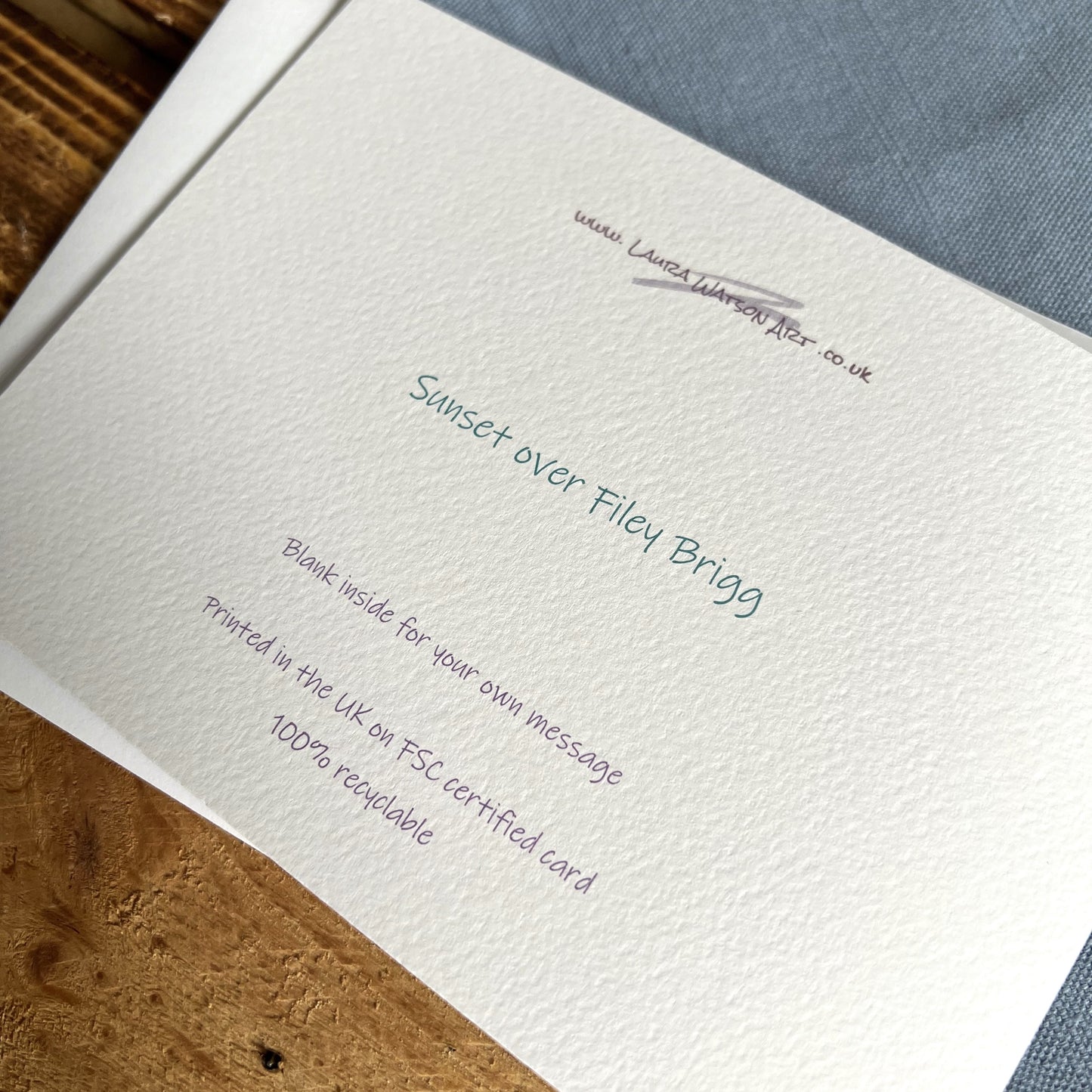 Sunset over Filey Brigg greetings card