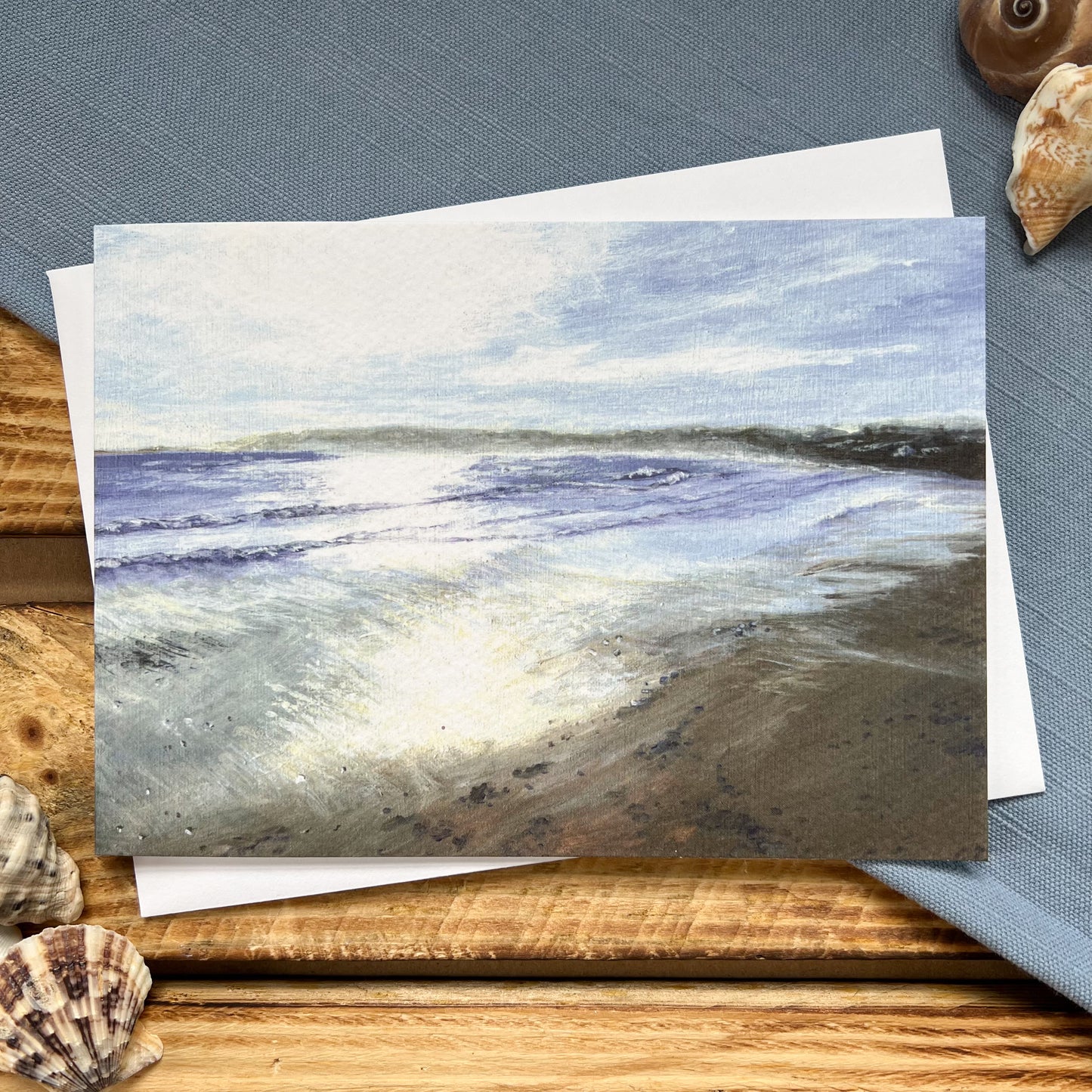 Filey Beach greetings card