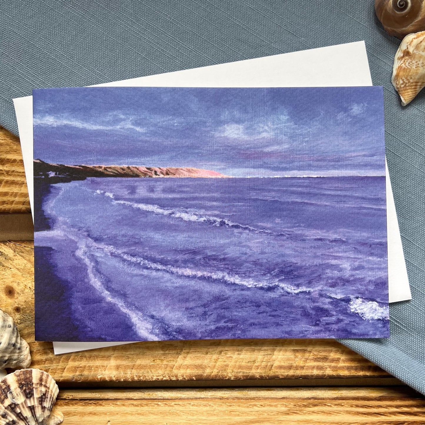 Filey Brigg at Dusk greetings card