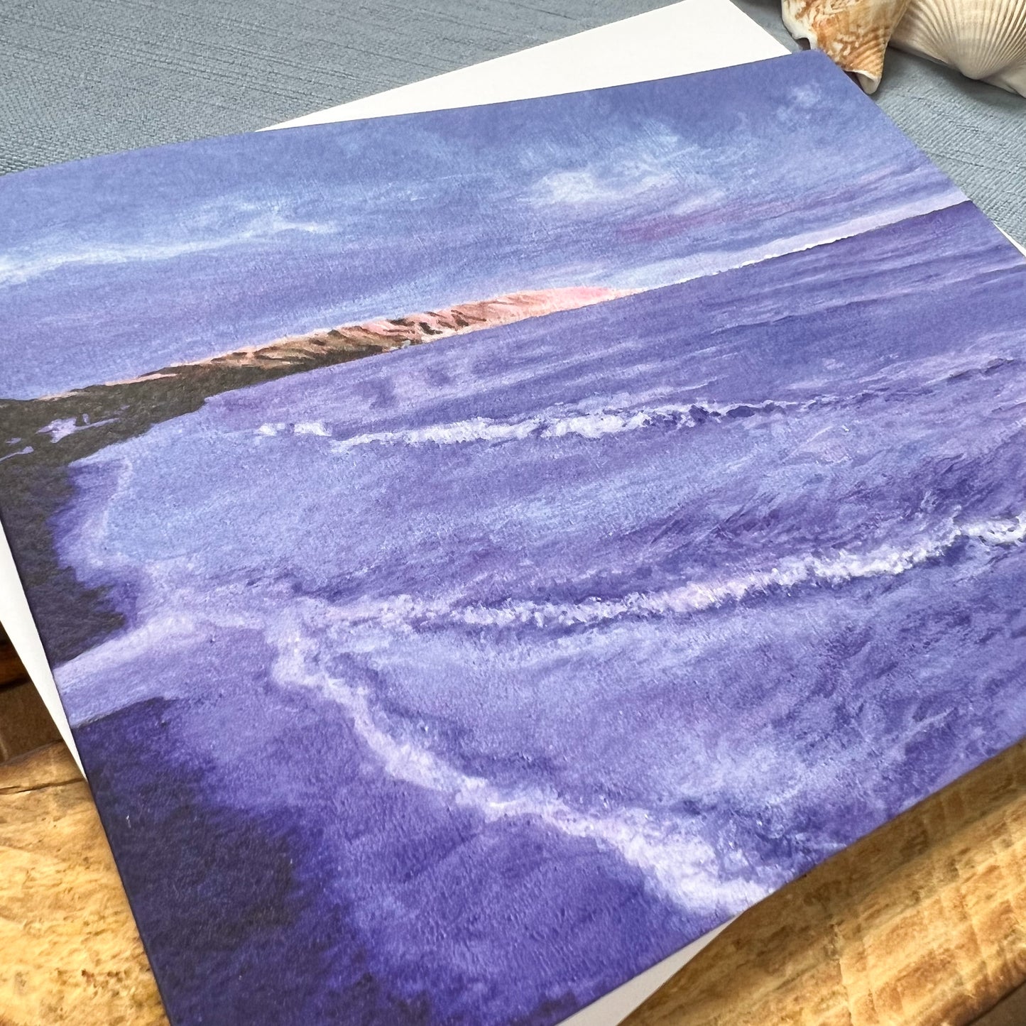 Filey Brigg at Dusk greetings card