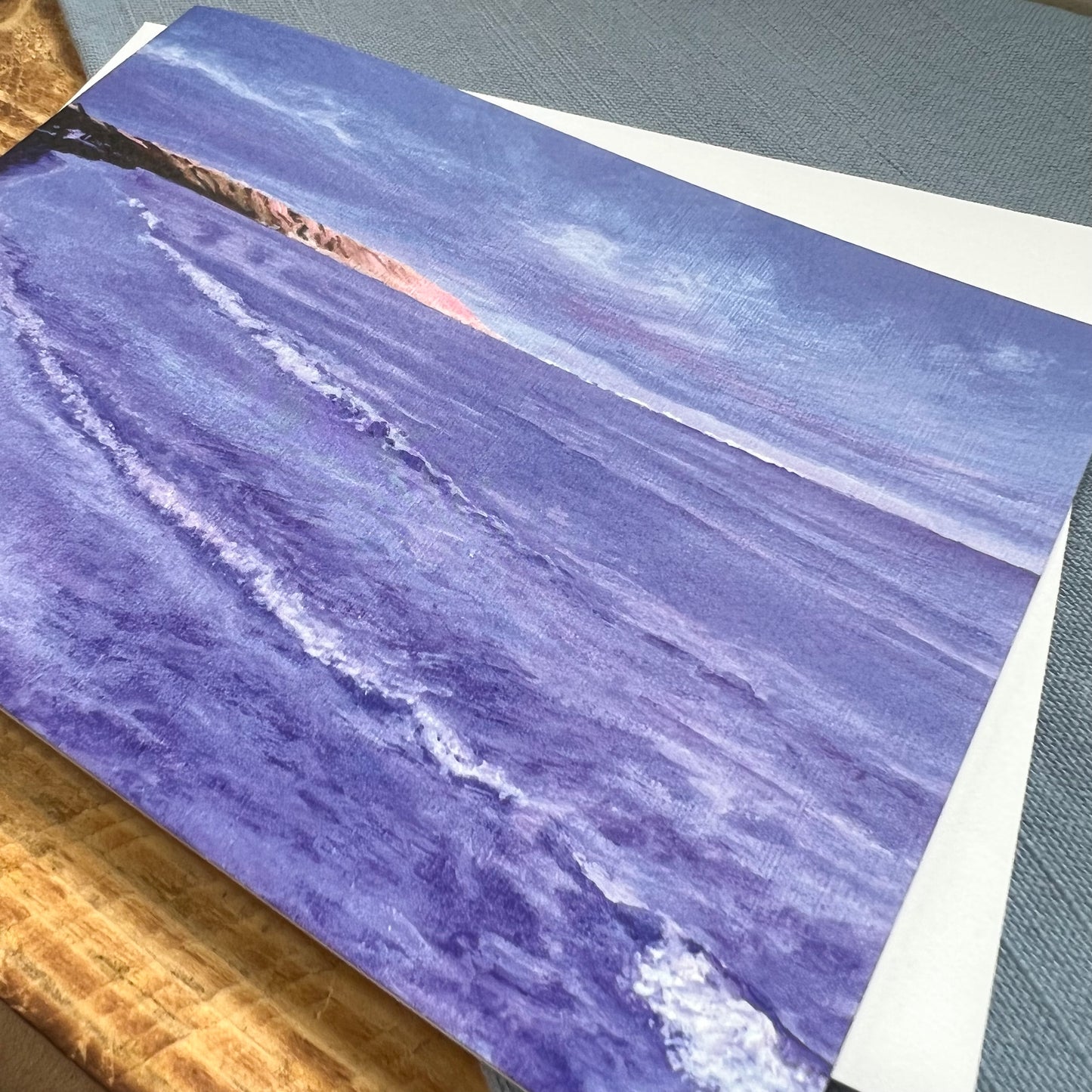 Filey Brigg at Dusk greetings card