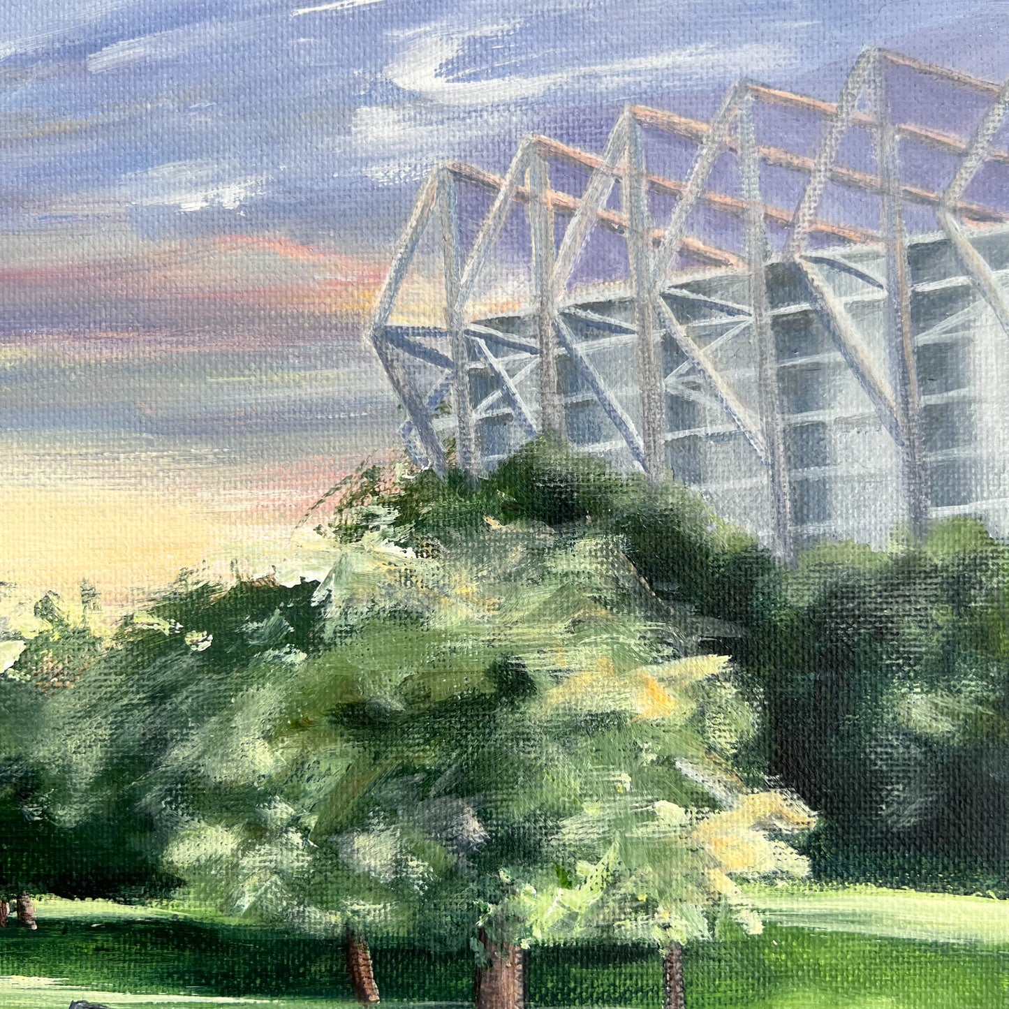 Leazes Park original acrylic painting