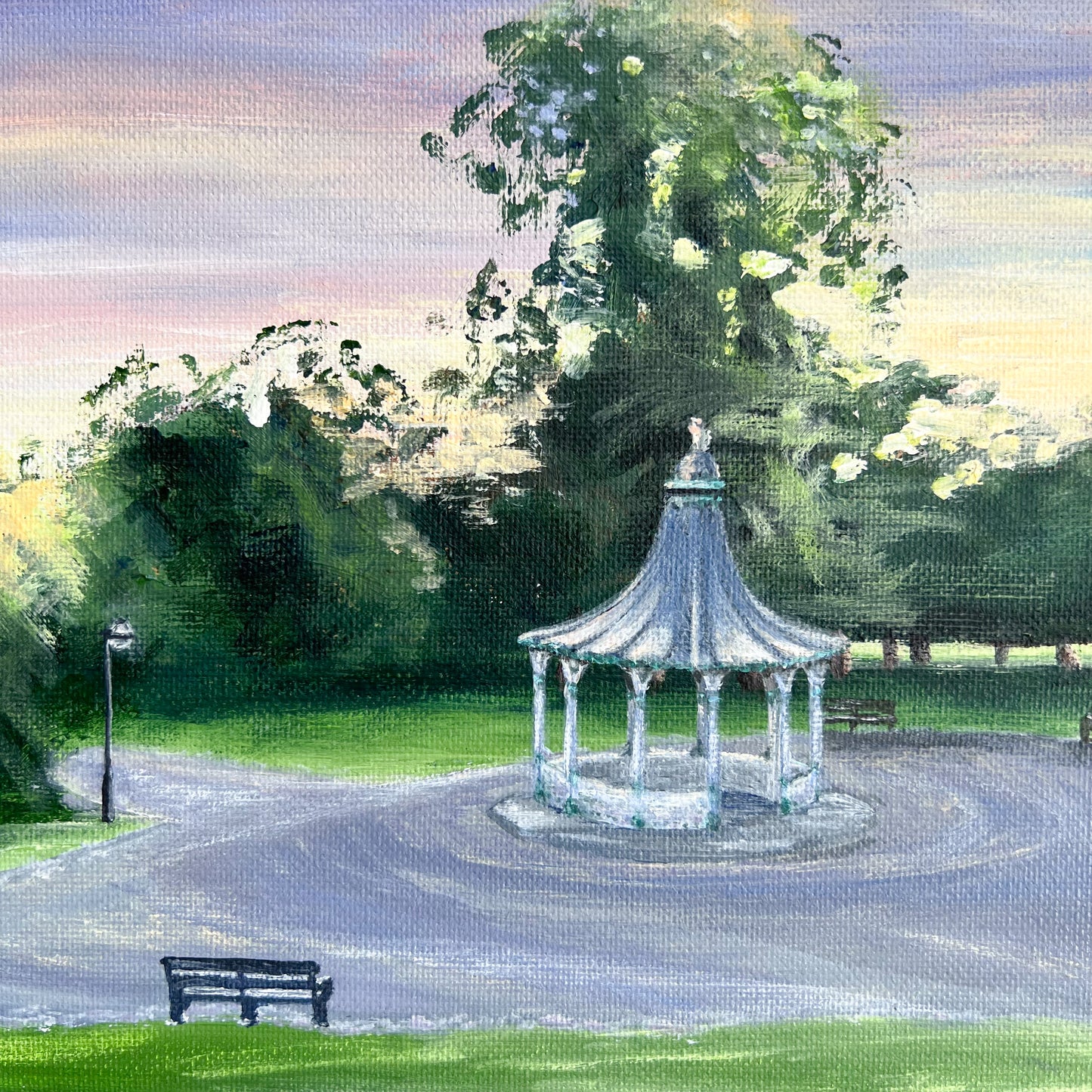 Leazes Park original acrylic painting