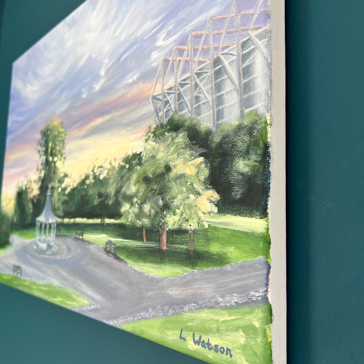 Leazes Park original acrylic painting