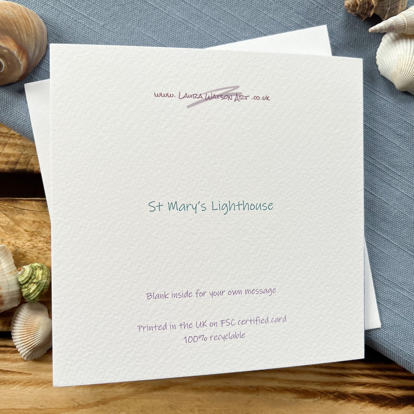 St Mary's Lighthouse greetings card