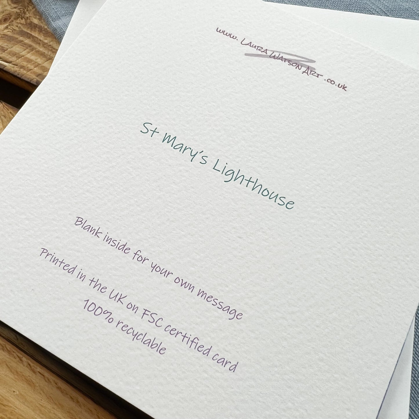 St Mary's Lighthouse greetings card