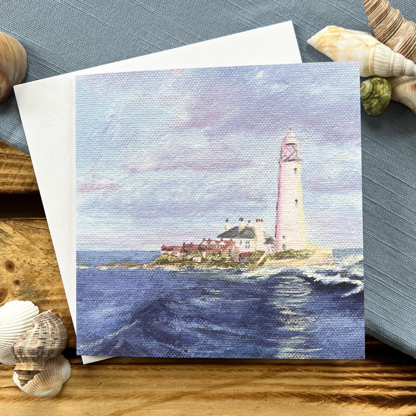 St Mary's Lighthouse greetings card