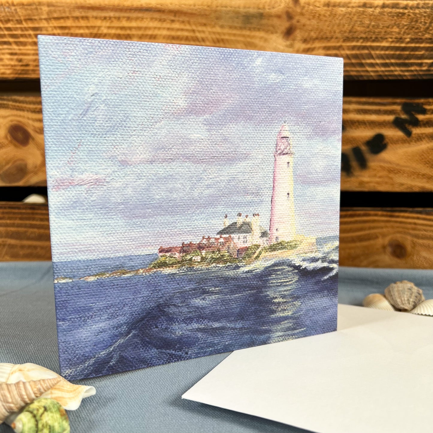 St Mary's Lighthouse greetings card