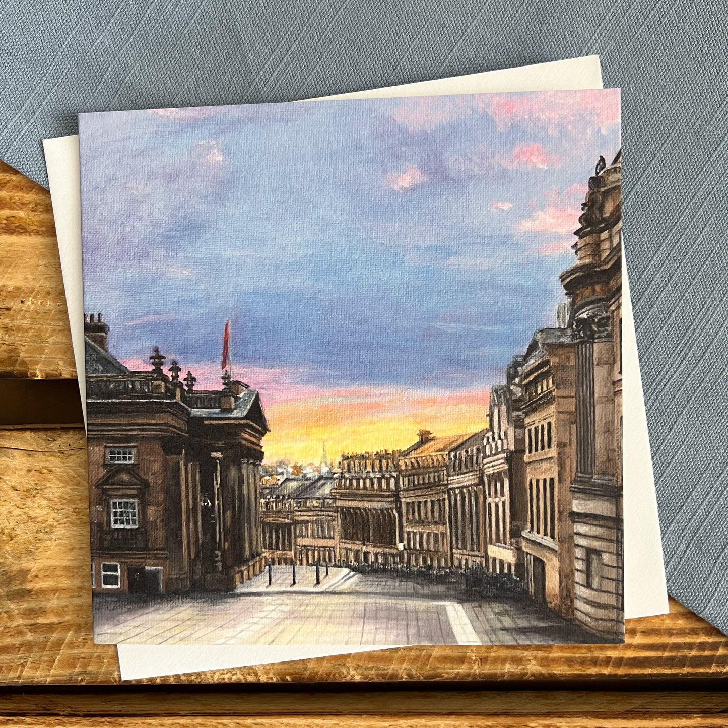 Sunrise over Grey Street greetings card