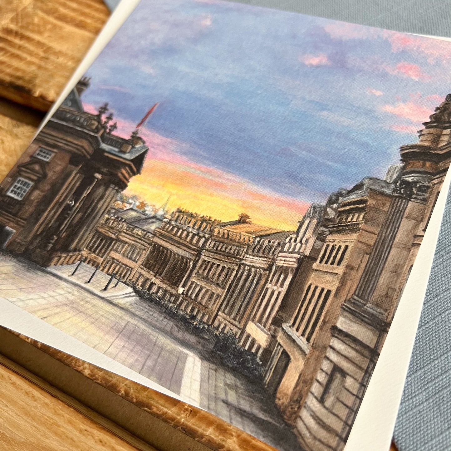 Sunrise over Grey Street greetings card