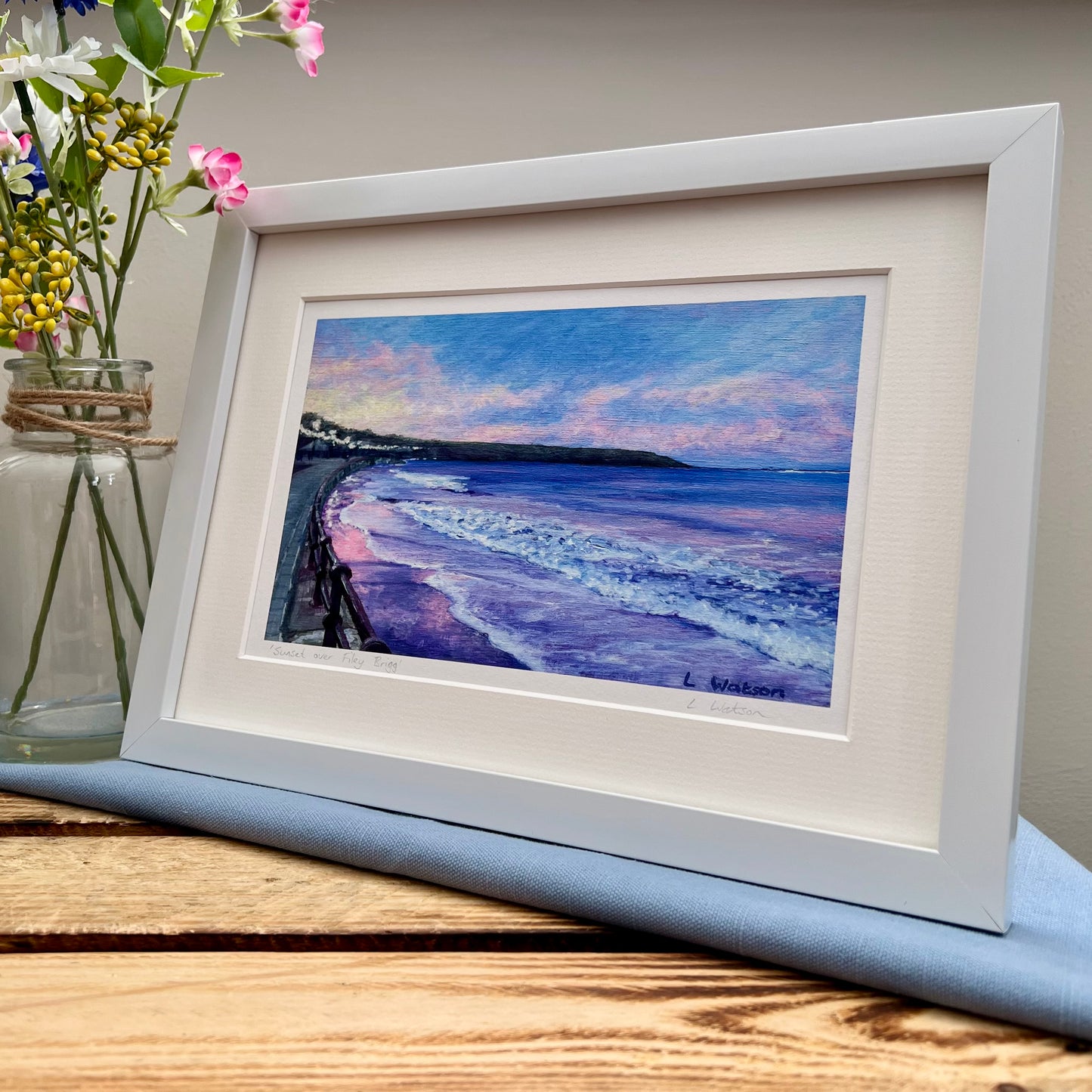 Sunset over Filey Brigg giclee print