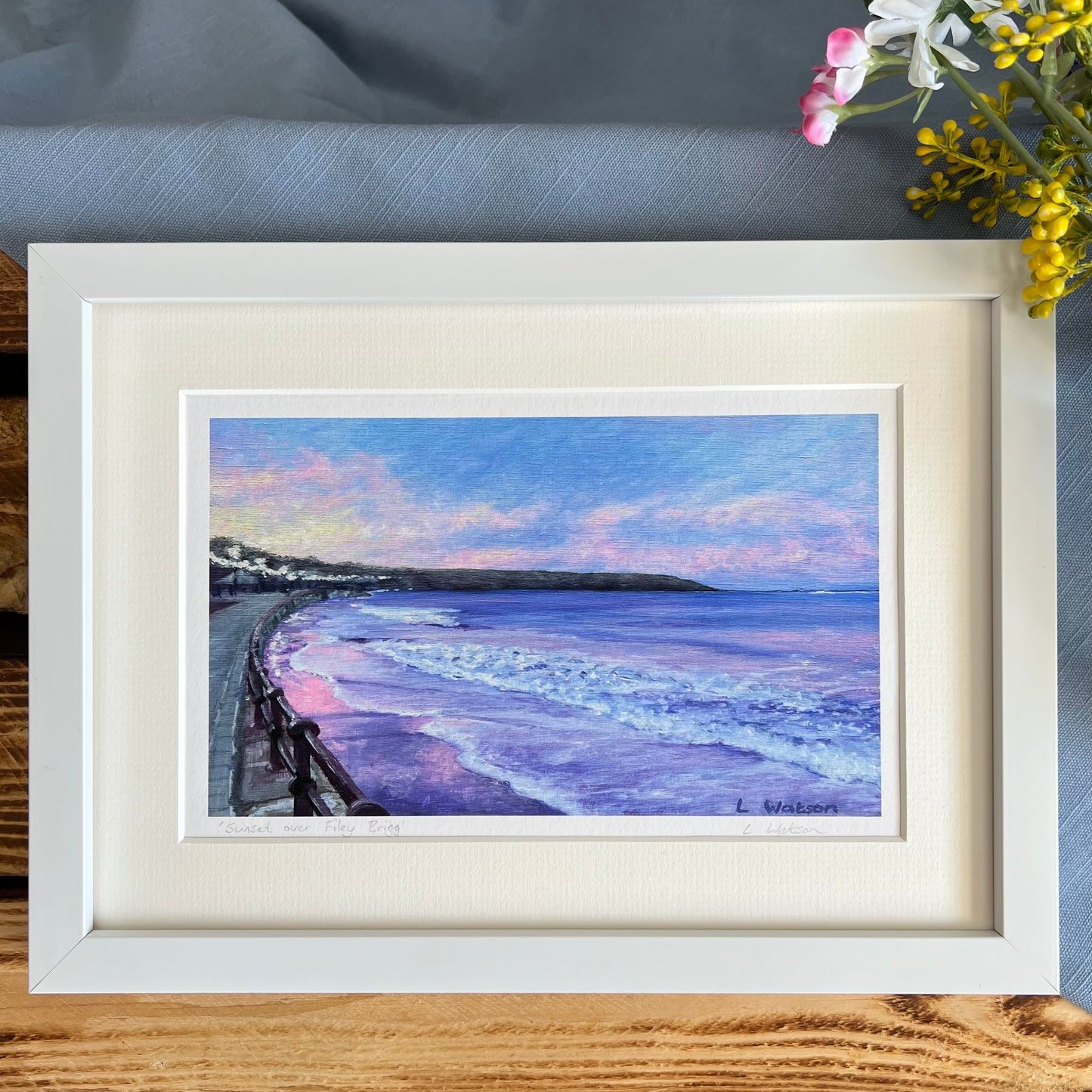 Sunset over Filey Brigg giclee print