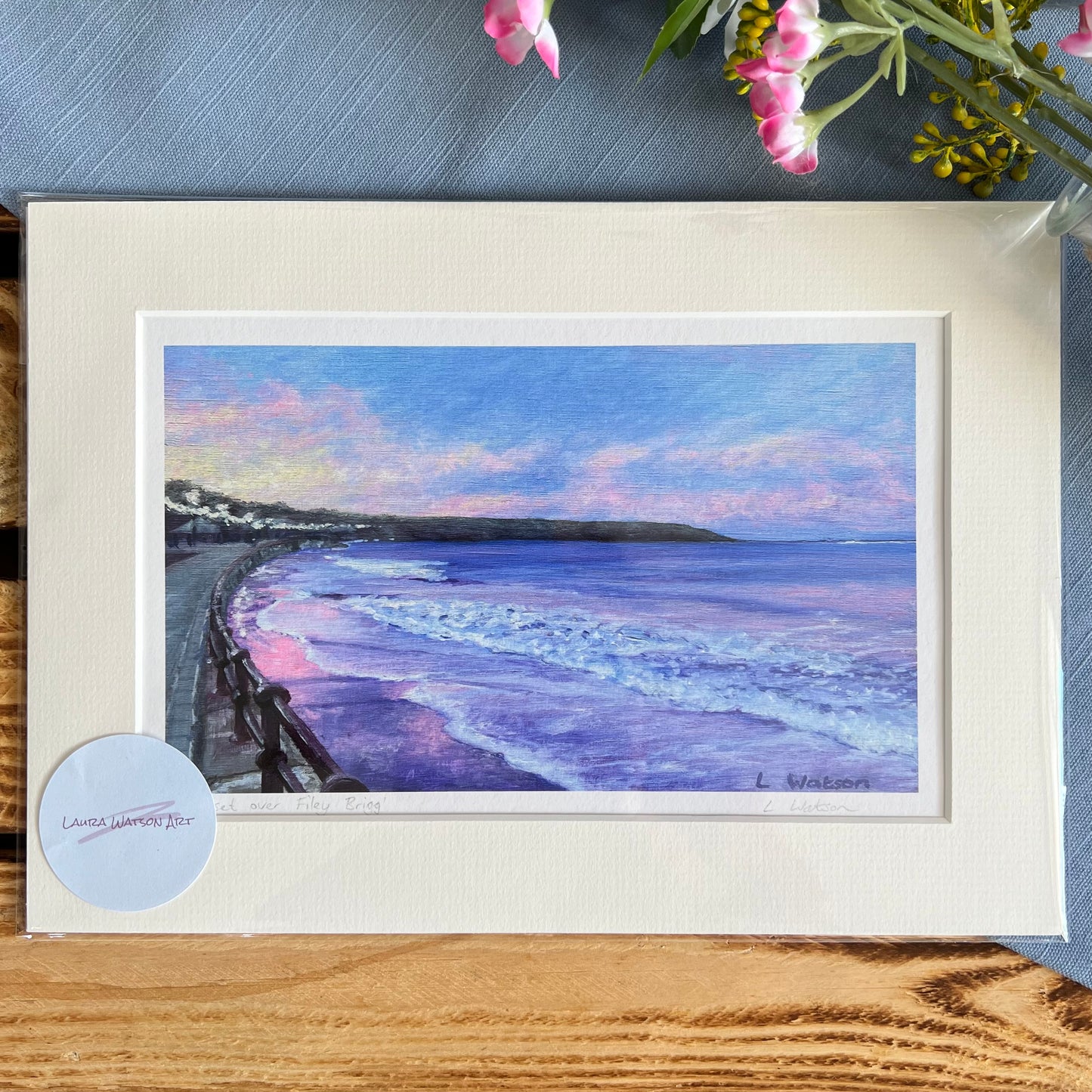 Sunset over Filey Brigg giclee print