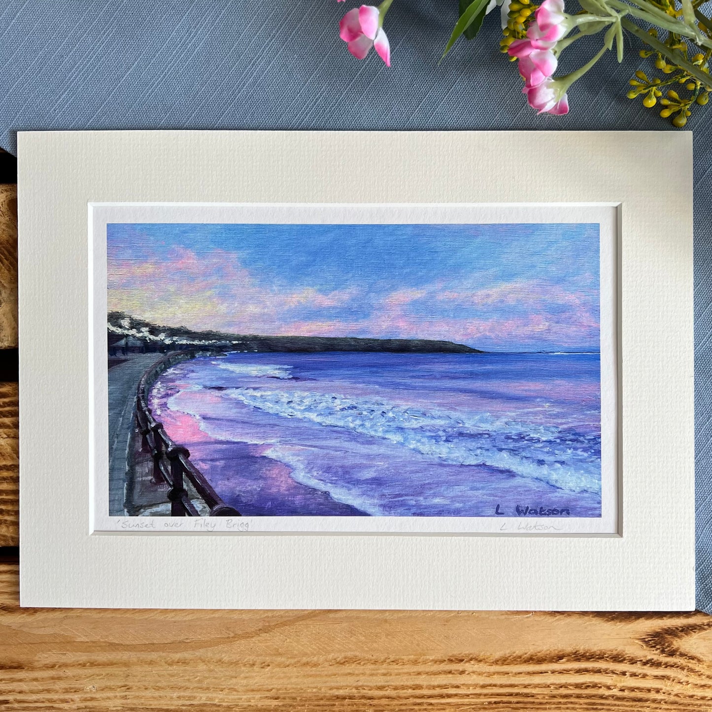 Sunset over Filey Brigg giclee print