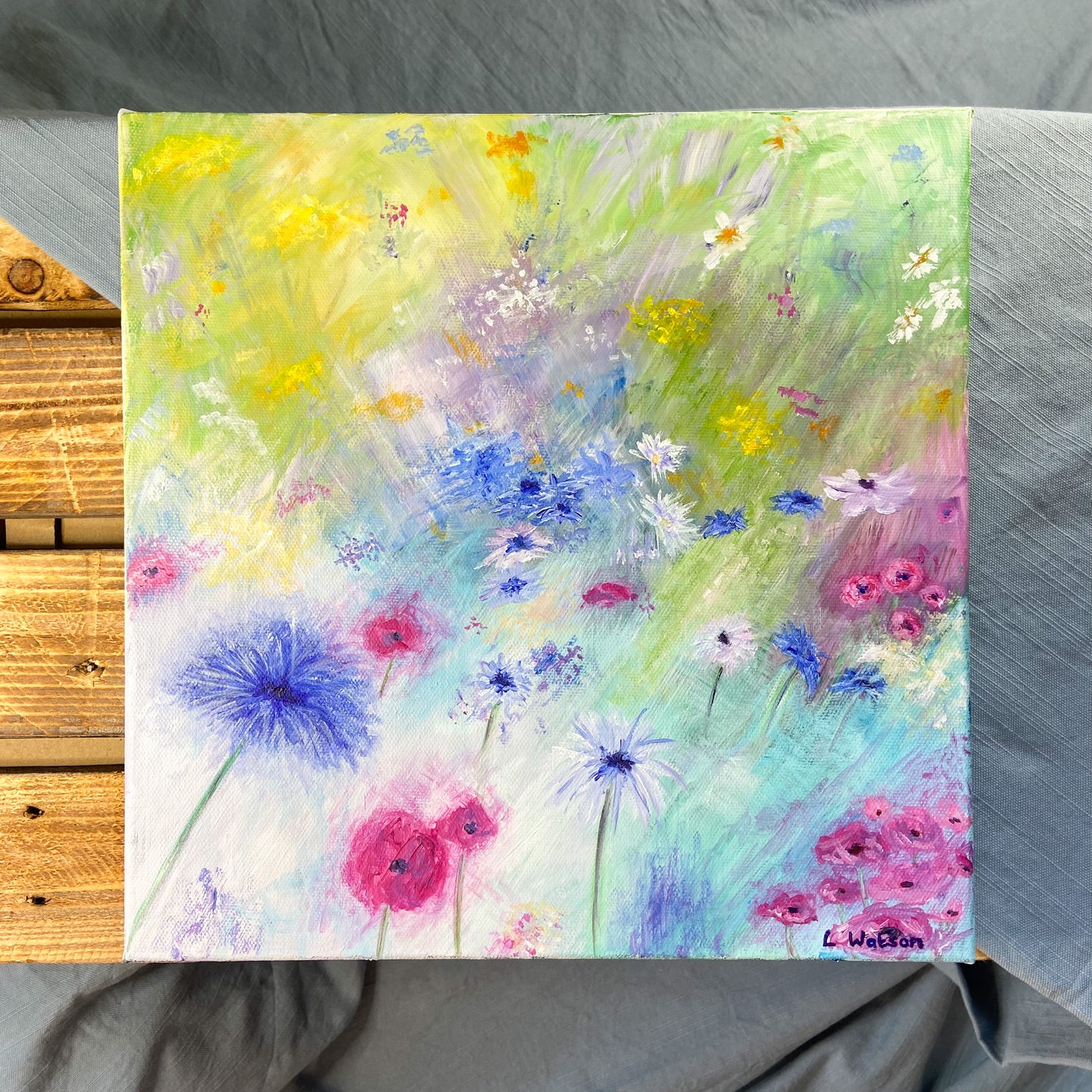 Wildflowers original acrylic painting